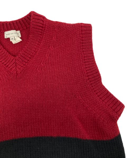 DRIES VAN NOTEN（ドリスヴァンノッテン）DRIES VAN NOTEN (ドリスヴァンノッテン) ニットベスト レッド サイズ:Mの古着・服飾アイテム