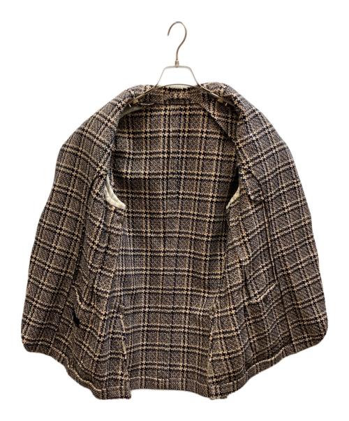 LARDINI（ラルディーニ）LARDINI (ラルディーニ) ウールコットンテーラードジャケット ネイビー×ベージュ サイズ:48の古着・服飾アイテム