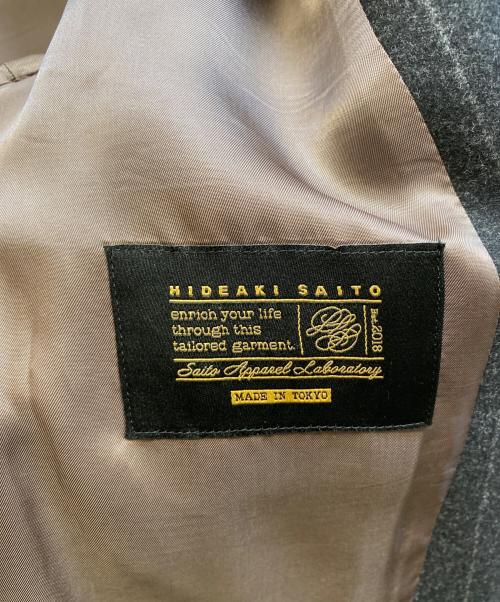 HIDEAKI SAITO（ヒデアキ サイトウ）HIDEAKI SAITO (ヒデアキ サイトウ) ストライプテーラードジャケット グレー サイズ:記載なしの古着・服飾アイテム