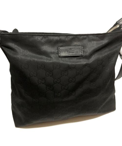 GUCCI（グッチ）GUCCI (グッチ) GGキャンバスショルダーバッグ ブラックの古着・服飾アイテム