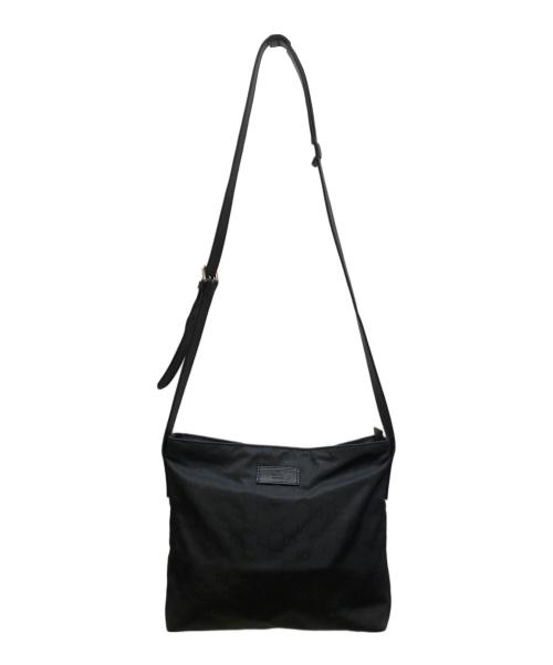 GUCCI（グッチ）GUCCI (グッチ) GGキャンバスショルダーバッグ ブラックの古着・服飾アイテム