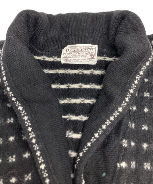 PENDLETON（ペンドルトン）PENDLETON (ペンドルトン) ショールカラーノルディックカーディガン ブラック サイズ:Mの古着・服飾アイテム
