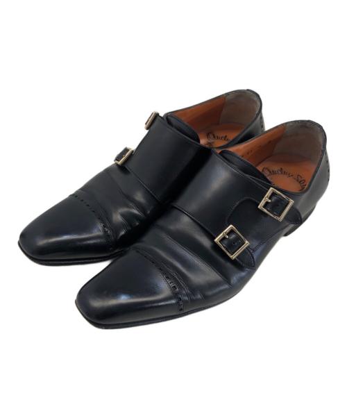 Santoni（サントーニ）Santoni (サントーニ) ダブルモンクストラップシューズ ブラック サイズ:8の古着・服飾アイテム