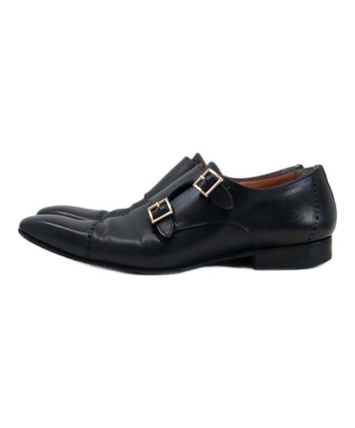 Santoni（サントーニ）Santoni (サントーニ) ダブルモンクストラップシューズ ブラック サイズ:8の古着・服飾アイテム