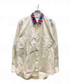 COMME des GARCONS HOMMEコムデギャルソン オム）の古着「チェック襟長袖シャツ」｜ホワイト