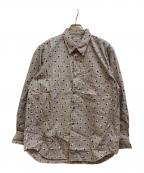COMME des GARCONS HOMMEコムデギャルソン オム）の古着「チェック×ドッド長袖シャツ」｜グレー