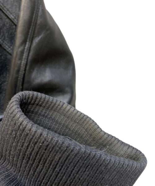 pellepelle（ペレペレ）pellepelle (ペレペレ) バック刺繍レザーブルゾン ブラック サイズ:48の古着・服飾アイテム