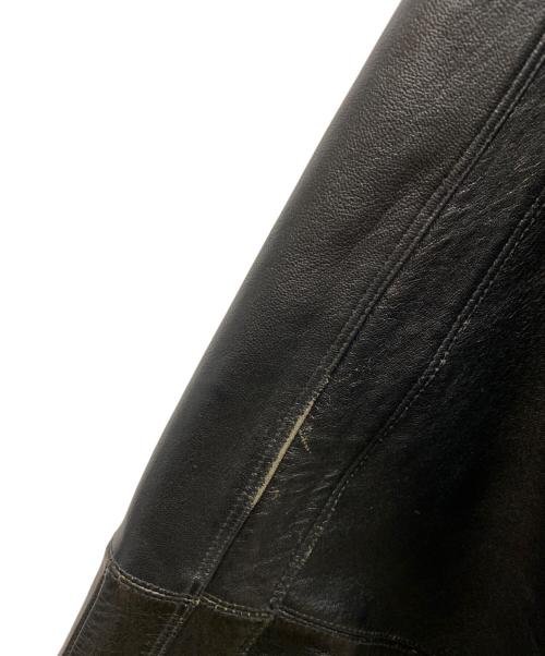 pellepelle（ペレペレ）pellepelle (ペレペレ) バック刺繍レザーブルゾン ブラック サイズ:48の古着・服飾アイテム