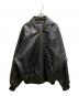pellepelle（ペレペレ）の古着「バック刺繍レザーブルゾン」｜ブラック