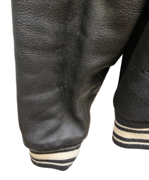 LACOSTE（ラコステ）LACOSTE (ラコステ) レザー切替スタジャン ブラック サイズ:48/3の古着・服飾アイテム