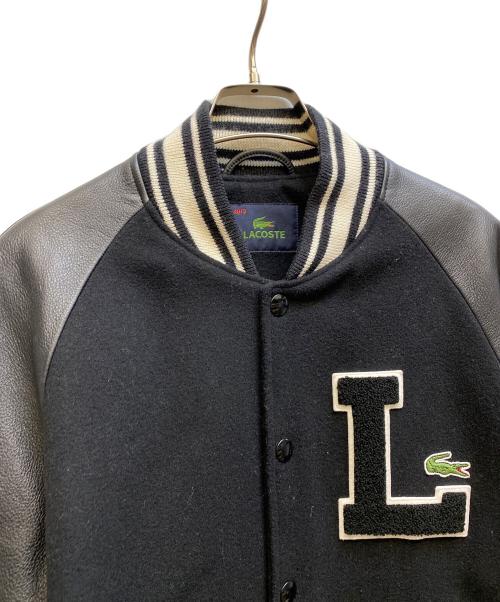 LACOSTE（ラコステ）LACOSTE (ラコステ) レザー切替スタジャン ブラック サイズ:48/3の古着・服飾アイテム