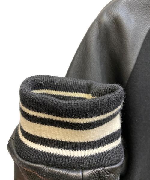 LACOSTE（ラコステ）LACOSTE (ラコステ) レザー切替スタジャン ブラック サイズ:48/3の古着・服飾アイテム