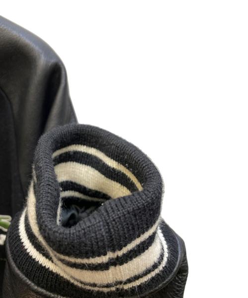 LACOSTE（ラコステ）LACOSTE (ラコステ) レザー切替スタジャン ブラック サイズ:48/3の古着・服飾アイテム