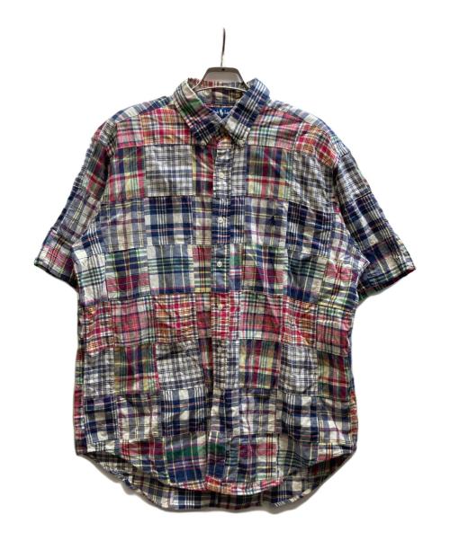 RALPH LAUREN（ラルフローレン）RALPH LAUREN (ラルフローレン) 半袖パッチワークチェックシャツ マルチカラー サイズ:LLの古着・服飾アイテム