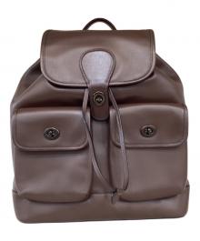 COACH（コーチ）の古着「レザーヘリテージバックパック」｜ブラウン