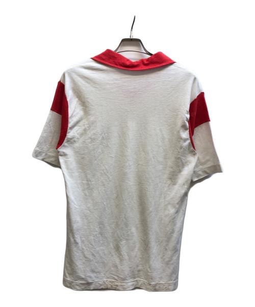 Champion（チャンピオン）Champion (チャンピオン) バータグ後期 ダンネックシャツ ホワイト×レッド サイズ:Lの古着・服飾アイテム