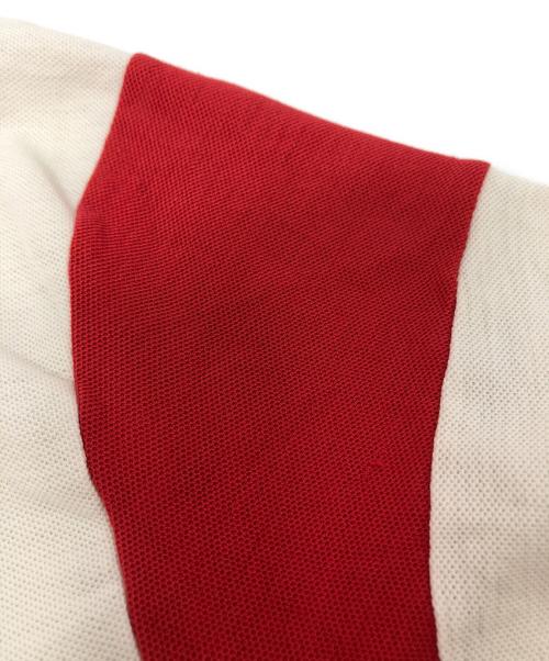 Champion（チャンピオン）Champion (チャンピオン) バータグ後期 ダンネックシャツ ホワイト×レッド サイズ:Lの古着・服飾アイテム