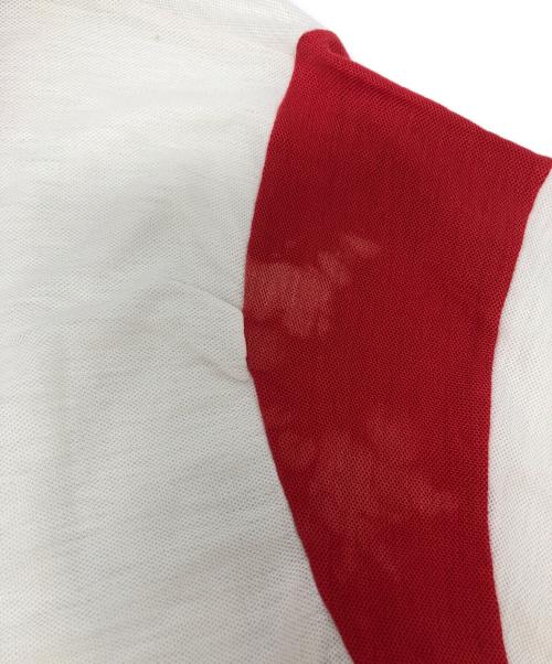 Champion（チャンピオン）Champion (チャンピオン) バータグ後期 ダンネックシャツ ホワイト×レッド サイズ:Lの古着・服飾アイテム