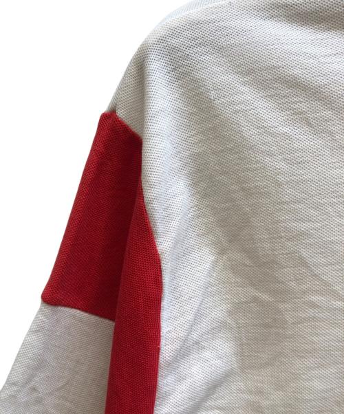 Champion（チャンピオン）Champion (チャンピオン) バータグ後期 ダンネックシャツ ホワイト×レッド サイズ:Lの古着・服飾アイテム