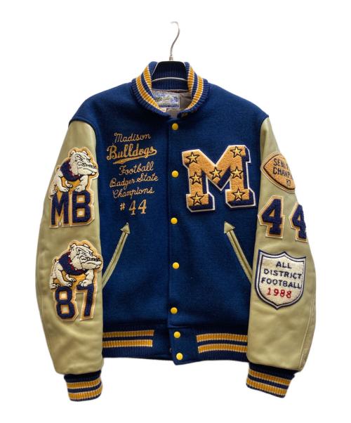 whitesville（ホワイツビル）whitesville (ホワイツビル) スタジャン ネイビー×ベージュ サイズ:40の古着・服飾アイテム