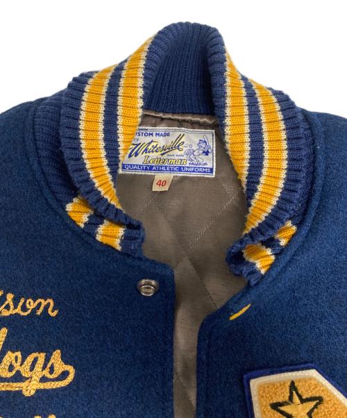 whitesville（ホワイツビル）whitesville (ホワイツビル) スタジャン ネイビー×ベージュ サイズ:40の古着・服飾アイテム