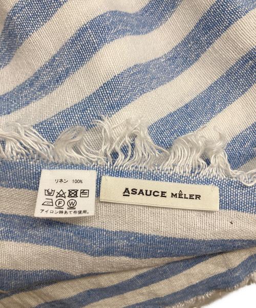 ASAUCE MELER（アソースメレ）ASAUCE MELER (アソースメレ) リネンストール ブルー サイズ:-の古着・服飾アイテム