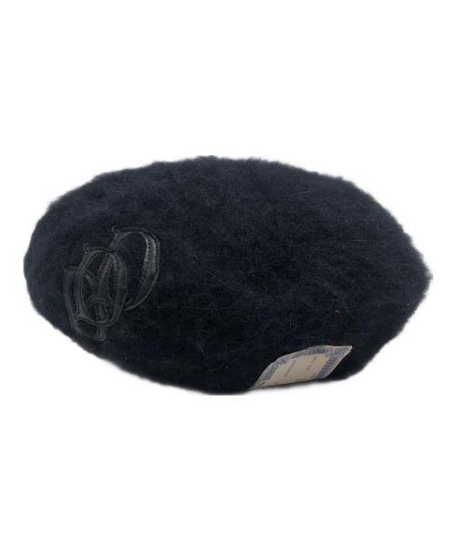 THE H.W.DOG&CO.（エイチダブリュードッグアンドコー）THE H.W.DOG&CO. (エイチダブリュードッグアンドコー) LEATHER WAPPEN FLUFFY BERET / D-00994 ブラック サイズ:ONEの古着・服飾アイテム