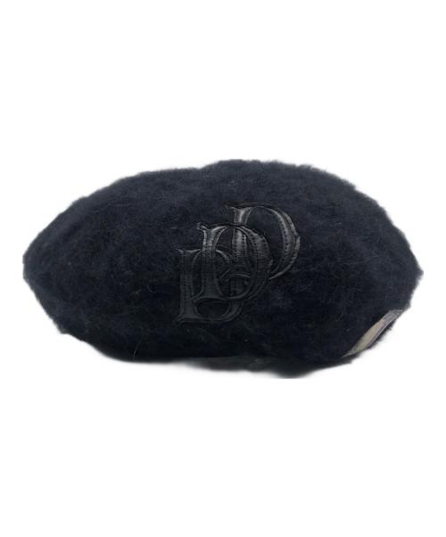 THE H.W.DOG&CO.（エイチダブリュードッグアンドコー）THE H.W.DOG&CO. (エイチダブリュードッグアンドコー) LEATHER WAPPEN FLUFFY BERET / D-00994 ブラック サイズ:ONEの古着・服飾アイテム