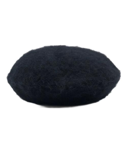 THE H.W.DOG&CO.（エイチダブリュードッグアンドコー）THE H.W.DOG&CO. (エイチダブリュードッグアンドコー) LEATHER WAPPEN FLUFFY BERET / D-00994 ブラック サイズ:ONEの古着・服飾アイテム
