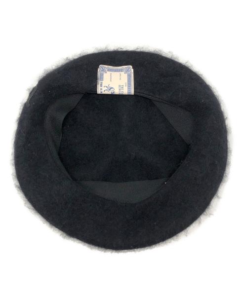 THE H.W.DOG&CO.（エイチダブリュードッグアンドコー）THE H.W.DOG&CO. (エイチダブリュードッグアンドコー) LEATHER WAPPEN FLUFFY BERET / D-00994 ブラック サイズ:ONEの古着・服飾アイテム
