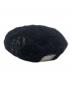 THE H.W.DOG&CO.（エイチダブリュードッグアンドコー）の古着「LEATHER WAPPEN FLUFFY BERET / D-00994」｜ブラック