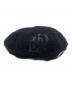 THE H.W.DOG&CO. (エイチダブリュードッグアンドコー) LEATHER WAPPEN FLUFFY BERET / D-00994 ブラック サイズ:ONE：6000円