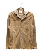 EMMETIエンメティ）の古着「襟クロコダイル オープンカラーレザージャケット」｜ブラウン