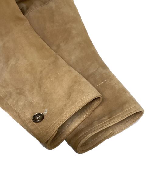 EMMETI（エンメティ）EMMETI (エンメティ) 襟クロコダイル オープンカラーレザージャケット ブラウン サイズ:50の古着・服飾アイテム