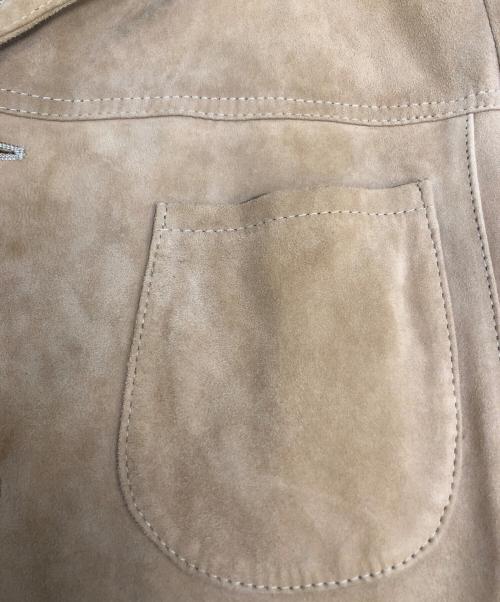 EMMETI（エンメティ）EMMETI (エンメティ) 襟クロコダイル オープンカラーレザージャケット ブラウン サイズ:50の古着・服飾アイテム