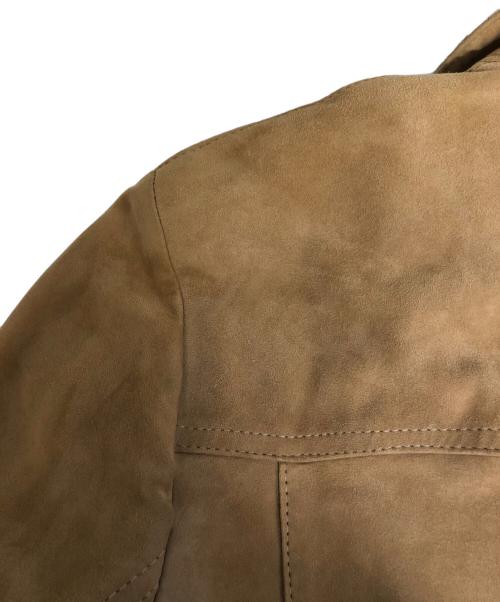 EMMETI（エンメティ）EMMETI (エンメティ) 襟クロコダイル オープンカラーレザージャケット ブラウン サイズ:50の古着・服飾アイテム