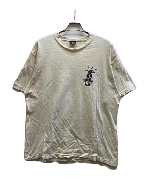 stussy（ステューシー）stussy (ステューシー) ビッグクラウンプリントTシャツ ベージュ サイズ:-の古着・服飾アイテム