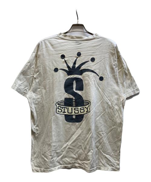 stussy（ステューシー）stussy (ステューシー) ビッグクラウンプリントTシャツ ベージュ サイズ:-の古着・服飾アイテム