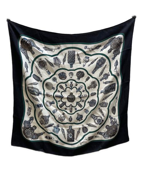 HERMES（エルメス）HERMES (エルメス) カレ65 シルクスカーフ ブラックの古着・服飾アイテム