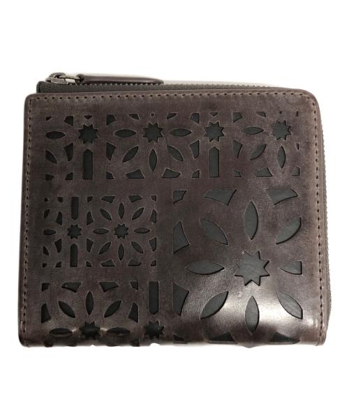 genten（ゲンテン）genten (ゲンテン) マルチカットワークミニ ミニ財布 ブラウンの古着・服飾アイテム
