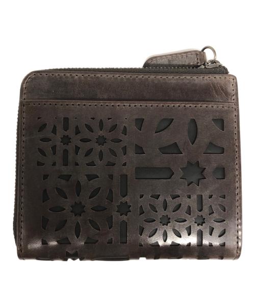genten（ゲンテン）genten (ゲンテン) マルチカットワークミニ ミニ財布 ブラウンの古着・服飾アイテム