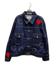 CHAH CHAH（チャーチャー）の古着「CC HAPPY DENIM TRUCKER JACKET」｜インディゴ