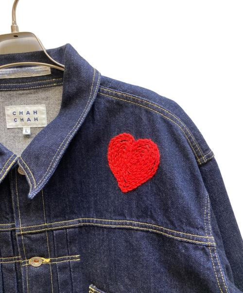 CHAH CHAH（チャーチャー）CHAH CHAH (チャーチャー) CC HAPPY DENIM TRUCKER JACKET インディゴ サイズ:Lの古着・服飾アイテム