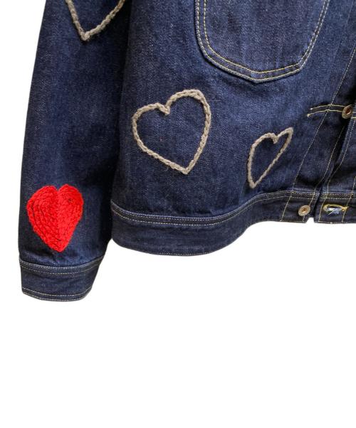 CHAH CHAH（チャーチャー）CHAH CHAH (チャーチャー) CC HAPPY DENIM TRUCKER JACKET インディゴ サイズ:Lの古着・服飾アイテム