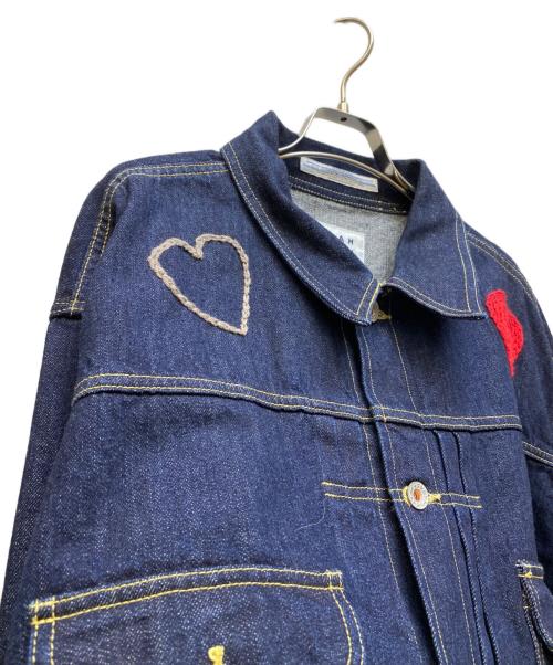 CHAH CHAH（チャーチャー）CHAH CHAH (チャーチャー) CC HAPPY DENIM TRUCKER JACKET インディゴ サイズ:Lの古着・服飾アイテム