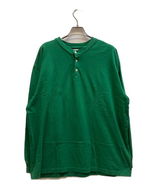 blurhms ROOTSTOCK（ブラームスルーツストック）blurhms ROOTSTOCK (ブラームスルーツストック) ヘンリーネック長袖カットソー グリーン サイズ:3の古着・服飾アイテム