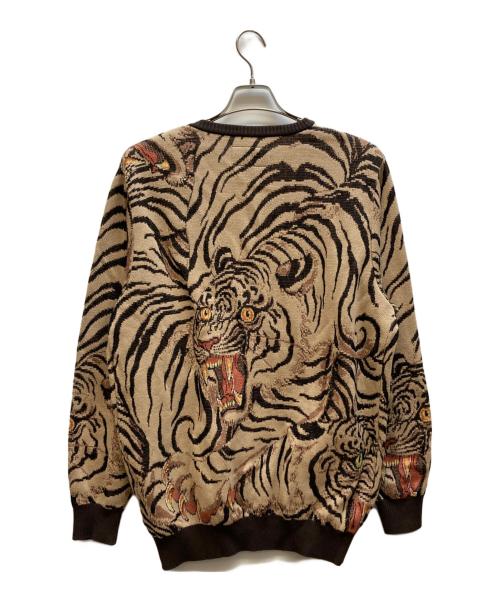 WACKO MARIA（ワコマリア）WACKO MARIA (ワコマリア) TIM LEHI (ティムリーハイ) ジャガードカーディガン ブラウン サイズ:Lの古着・服飾アイテム