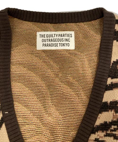 WACKO MARIA（ワコマリア）WACKO MARIA (ワコマリア) TIM LEHI (ティムリーハイ) ジャガードカーディガン ブラウン サイズ:Lの古着・服飾アイテム