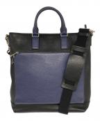 GUCCIグッチ）の古着「コスモポリス レザートートバッグ」｜ネイビー×ブラック
