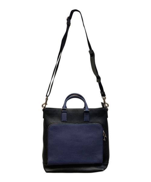 GUCCI（グッチ）GUCCI (グッチ) コスモポリス レザートートバッグ ネイビー×ブラックの古着・服飾アイテム